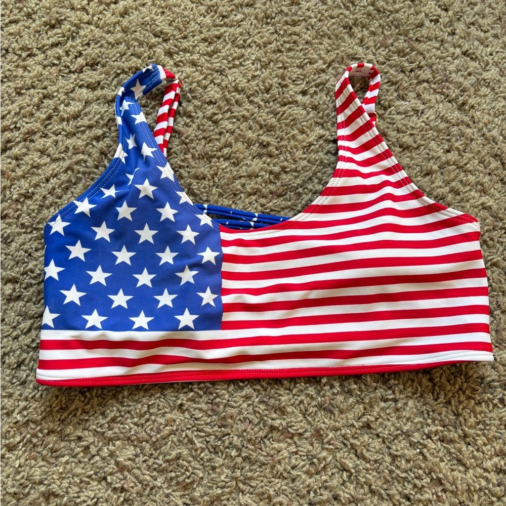 Xhilaration‎ Red, White, and Blue Star Bikini Top
